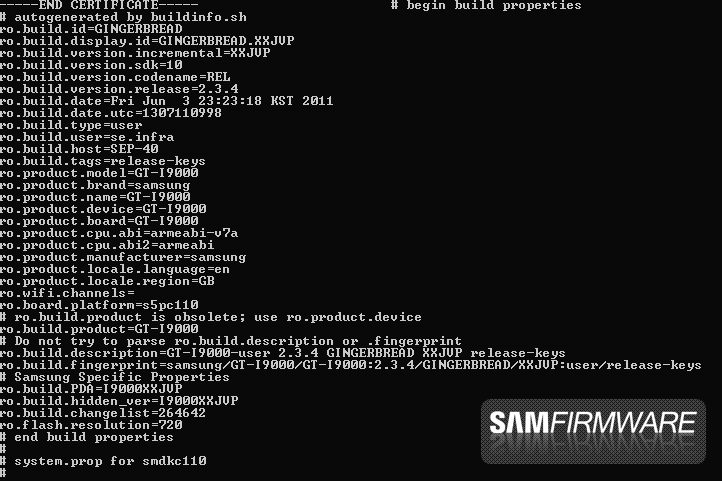 I9000 Android 2.3.4